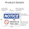 Signmission No Smoking In Pool Area OSHA Notice Sign, Aluminum, 14in W x 10in L, 2PK OS-2PACK-NS-A-1014-L-16184 - alternate 2